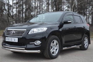 Toyota RAV 4 2010 - (длинная база) пороги труба d 76 с накладками (вариант 2) TRLT-1001512